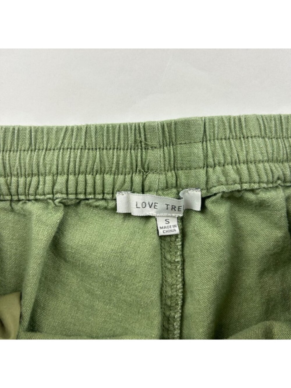 Love Tree Sage Green Linen Blend Cargo Pant S - Picture 4 of 7
